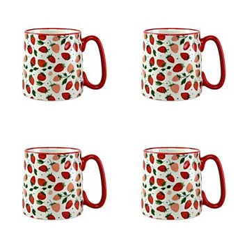 10 Strawberry Street Bella Strawberries Mug 4 pc Set