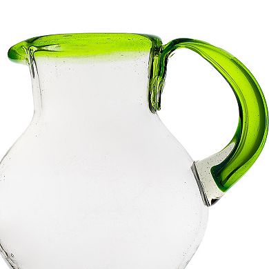 10 Strawberry Street Lime Rim Mexican Glassware Pitcher