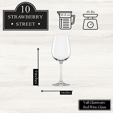10 Strawberry Street 6-Piece Vail Glassware Red Wine Glass Set