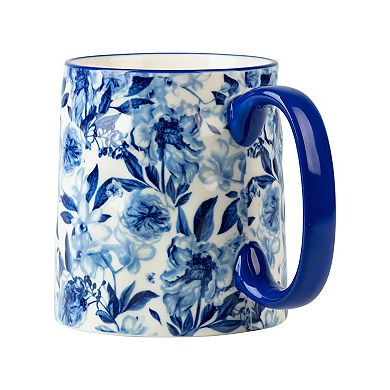 10 Strawberry Street Bella Blue Peonies Mug 4-Piece Set