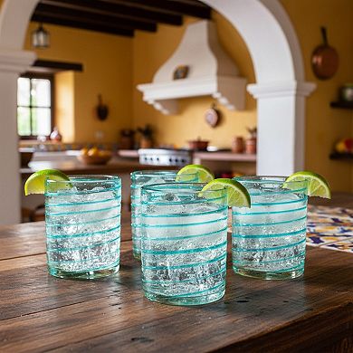 10 Strawberry Street 4-Piece Meridia Mexican Glassware DOF Glasses Set