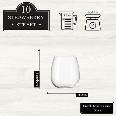 10 Strawberry Street Ducal Stemless Wine Glass Set of 6