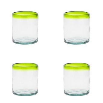 10 Strawberry Street 4 pc Lime Rim Mexican Glassware DOF Set