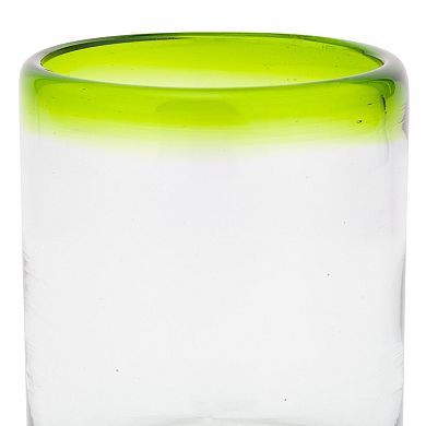 10 Strawberry Street 4-Piece Lime Rim Mexican Glassware DOF Set