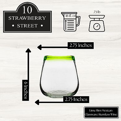 10 Strawberry Street 4-Piece Stemless Wine Glass Set