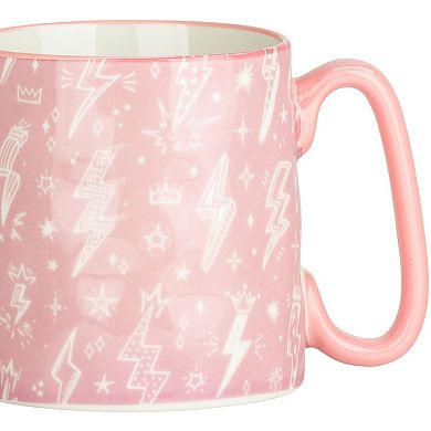 10 Strawberry Street 4-Piece Bella Mug Pink Lightning Bolts Set