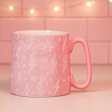 10 Strawberry Street 4-Piece Bella Mug Pink Lightning Bolts Set