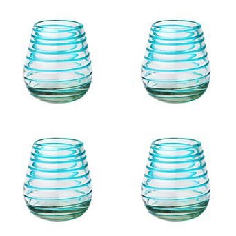 10 Strawberry Street 4 pc Meridia Stemless Wine Glass Set