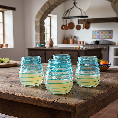 10 Strawberry Street 4-Piece Meridia Stemless Wine Glass Set