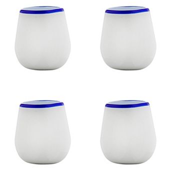 10 Strawberry Street 4 pc Leon Mexican Glassware Stemless White Wine Set