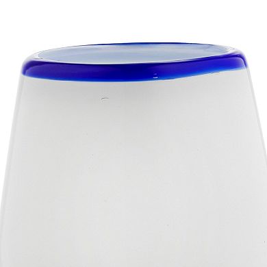 10 Strawberry Street 4-Piece Leon Mexican Glassware Stemless White Wine Set