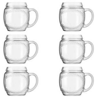 10 Strawberry Street 6 pc Sports Glassware Baseball Mugs Set