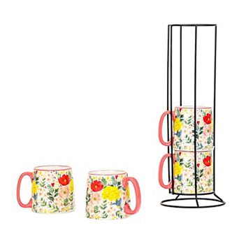 10 Strawberry Street Bella Espresso Demitasse Stack 4 pc Set