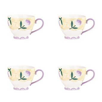 10 Strawberry Street Petaluxe Tulips Mug 4 pc Set