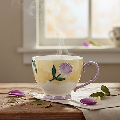 10 Strawberry Street Petaluxe Tulips Mug 4-Piece Set