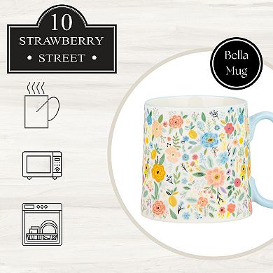 10 Strawberry Street Bella Bright Flowers Mug Set of 4