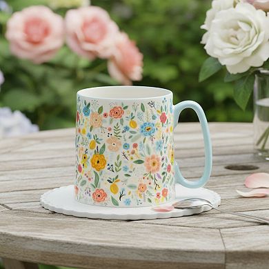 10 Strawberry Street Bella Bright Flowers Mug Set of 4