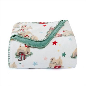 Cath Kidston Reversible Velvety Plush Throw Blanket