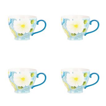 10 Strawberry Street Petaluxe Daisy Mug 4 pc Set