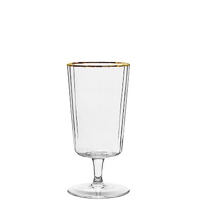 10 Strawberry Street 4-Piece Grace Gold Rim Water Goblet Set