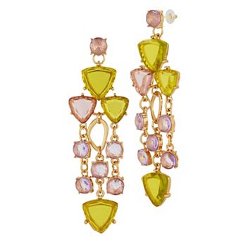 WINX Multicolor Round & Triangle Cubic Zirconia Chandelier Drop Earrings