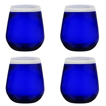 10 Strawberry Street 4 pc Leon Mexican Glassware Stemless Wine Set