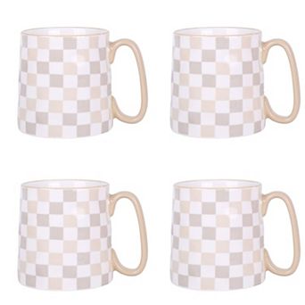 10 Strawberry Street Bella Check Mug 4 pc Set