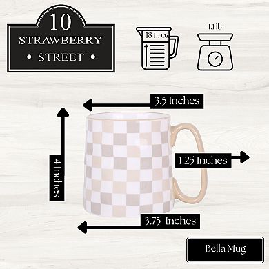 10 Strawberry Street Bella Check Mug 4-Piece Set