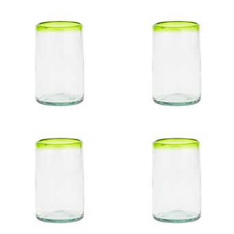 10 Strawberry Street Lime Rim Highball Glassware 4 pc Set