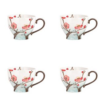 10 Strawberry Street Cherry Blossom Petaluxe Mug Set of 4