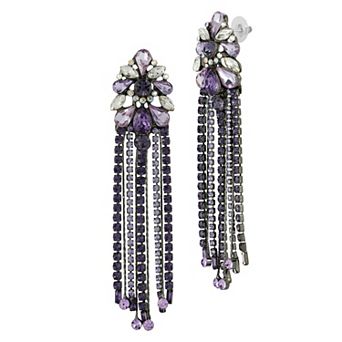 WINX Purple Floral Fringe Drop Earrings