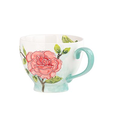 10 Strawberry Street Peonies Petaluxe Mug Set of 4