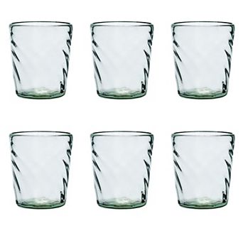 10 Strawberry Street 6 pc Optic Swirl Mexican Glassware DOF Glasses Set