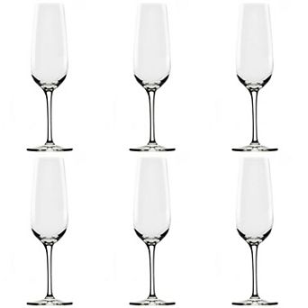 10 Strawberry Street 6 pc Vail Glassware Flute Glass Set