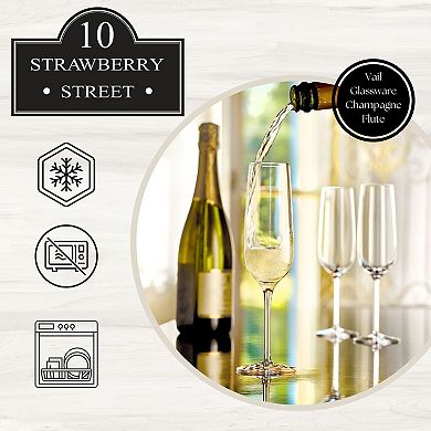 10 Strawberry Street 6-Piece Vail Glassware Flute Glass Set