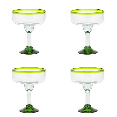 10 Strawberry Street 4-Piece Margarita Glass Set