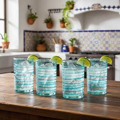 10 Strawberry Street 4-Piece Meridia Hiball Glassware Set
