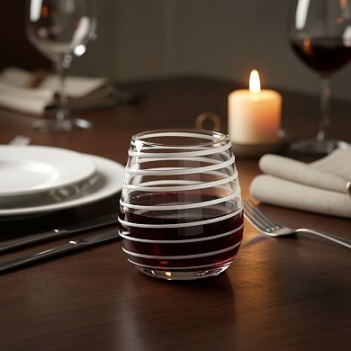 10 Strawberry Street 4-Piece Meridia Stemless Wine Glass Set