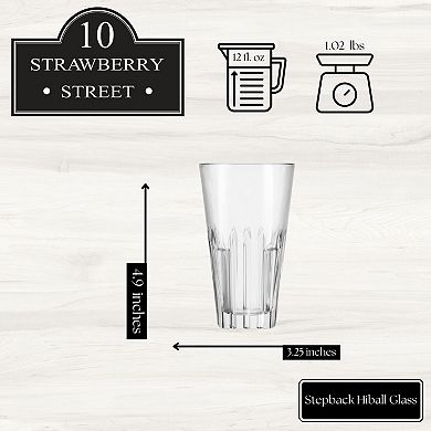 10 Strawberry Street 6-Piece Stepback Hiball Glassware Set