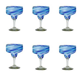 10 Strawberry Street 6 pc Malibu Margarita Glassware Set