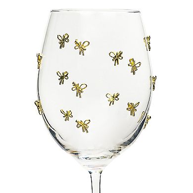 10 Strawberry Street 4-Piece Gold Bow Glassware Red Wine Glass Set