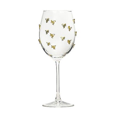 10 Strawberry Street 4-Piece Gold Bow Glassware Red Wine Glass Set