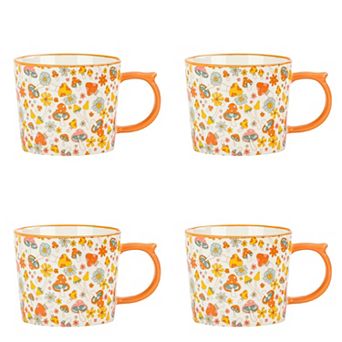 10 Strawberry Street Madison Retro Mushroom Mug Set of 4