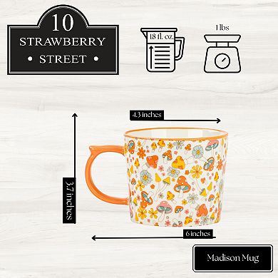 10 Strawberry Street Madison Retro Mushroom Mug Set of 4