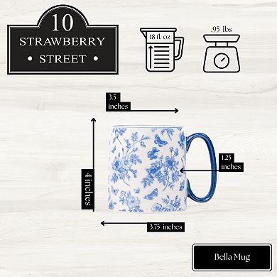10 Strawberry Street Bella Chinoserie Mug 4-Piece Set