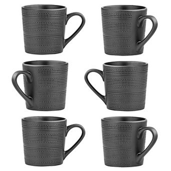 10 Strawberry Street 6 pc Onyx Shadow Mug Set