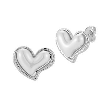 WINX Simulated Pearl Heart Stud Earrings