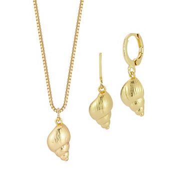WINX Seashell Necklace & Leverback Earring Set