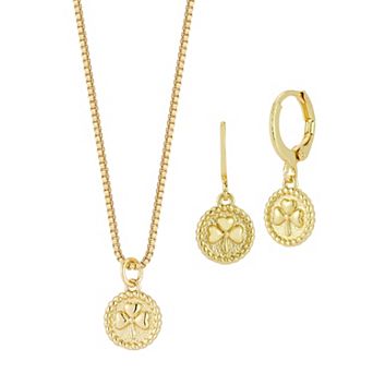 WINX Clover Pendant Necklace & Leverback Earring Set