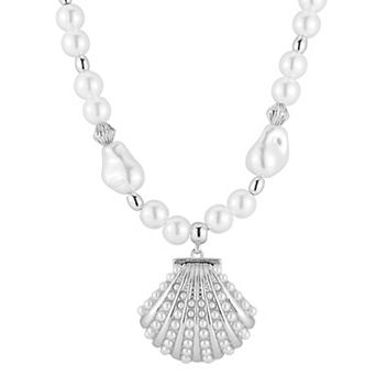 WINX Simulated Pearl Seashell Pendant Necklace